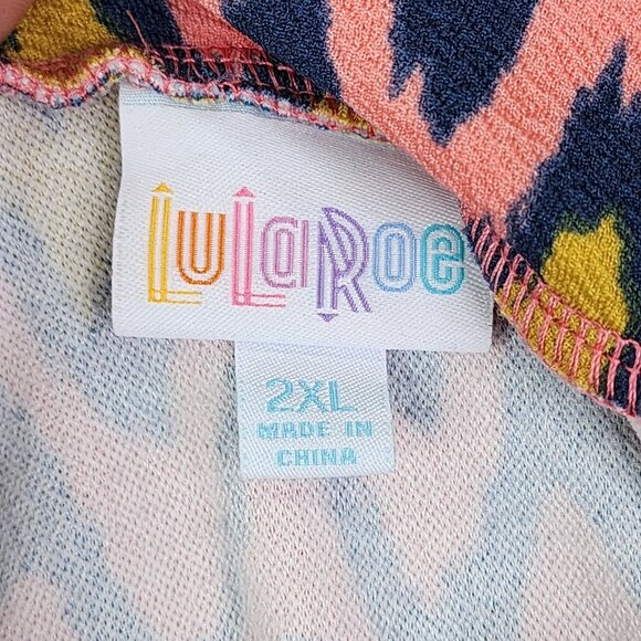 Womens LuLaRoe Pencil Skirt Chevron Pattern Multicolor Size 2XL - Picture 5 of 11